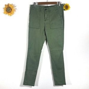 Cabi Womens The Quest Skinny Utility Pants Olive Green Mid Rise Stretch Size 10